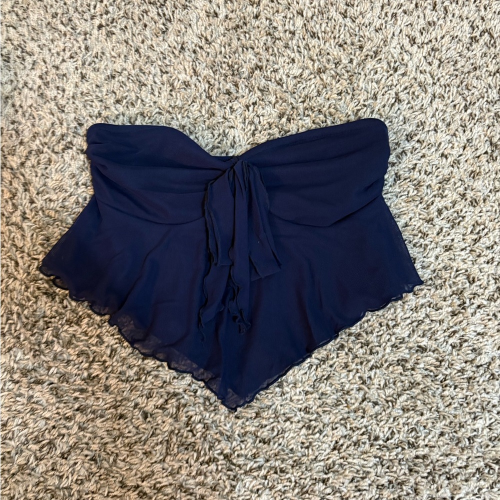 Navy Blue Strapless Top
